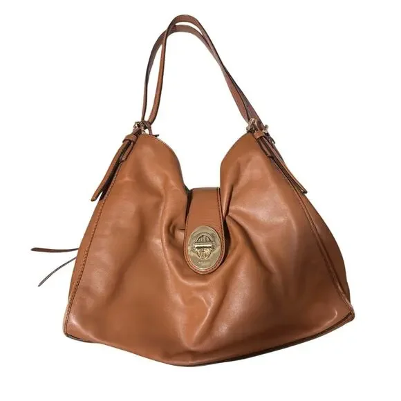 Coach Madison Carlyle Smooth Leather Hobo Shoulder Bag – Saddle Brown - Picture 1 of 8